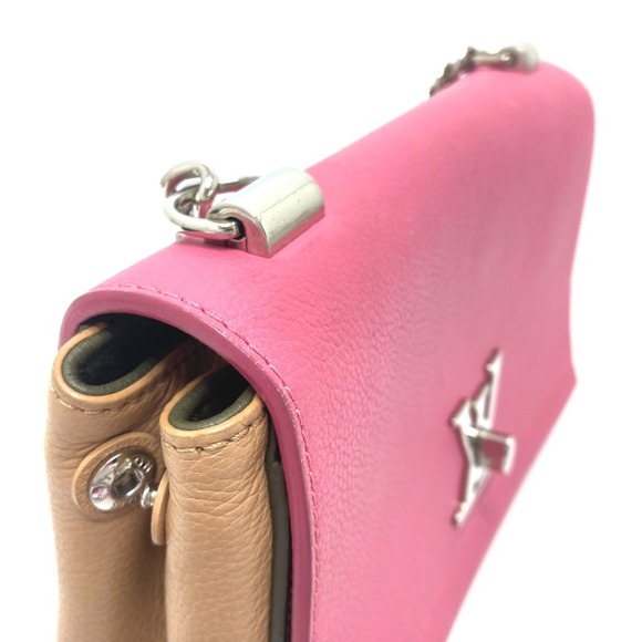 LOUIS VUITTON Tricolor Bag 2WAY Hand Bag Shoulder Bag Rose Pink x Khaki x Beige - Picture 6 of 13